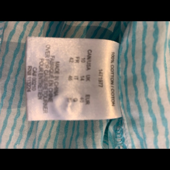 FDJ striped clear green and white long shirt Size 10 - Picture 11 of 13